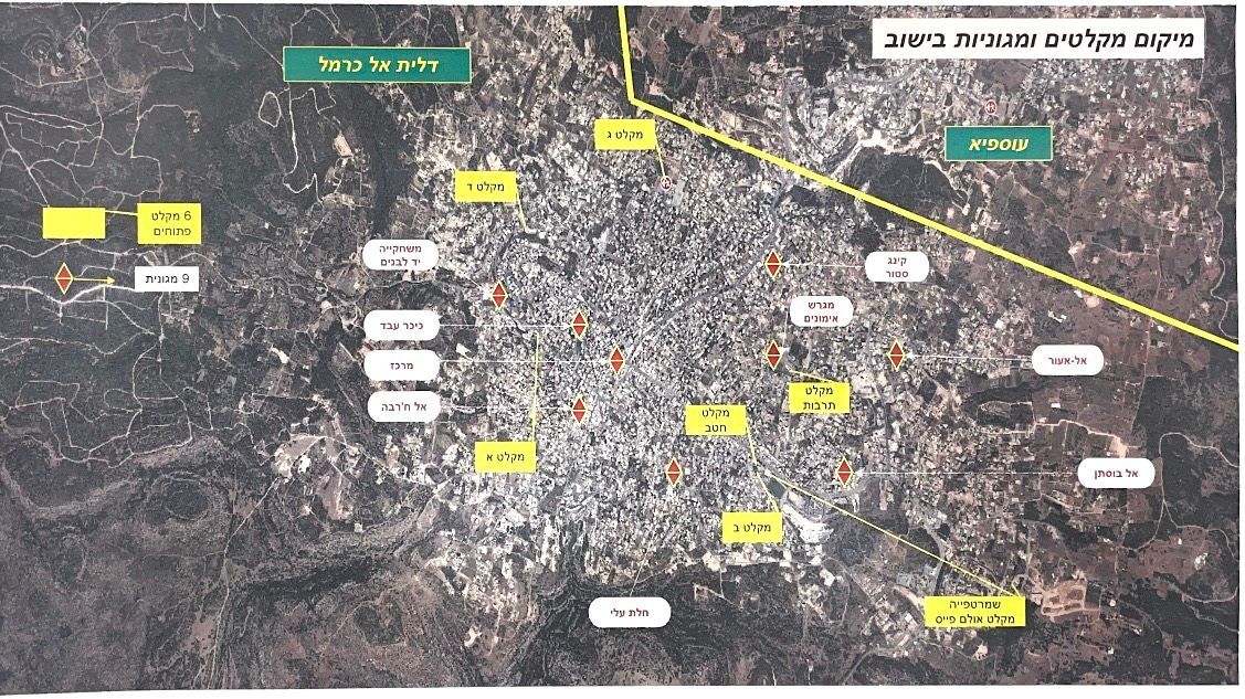 פריסת מקלטים בדאלית אל כרמל